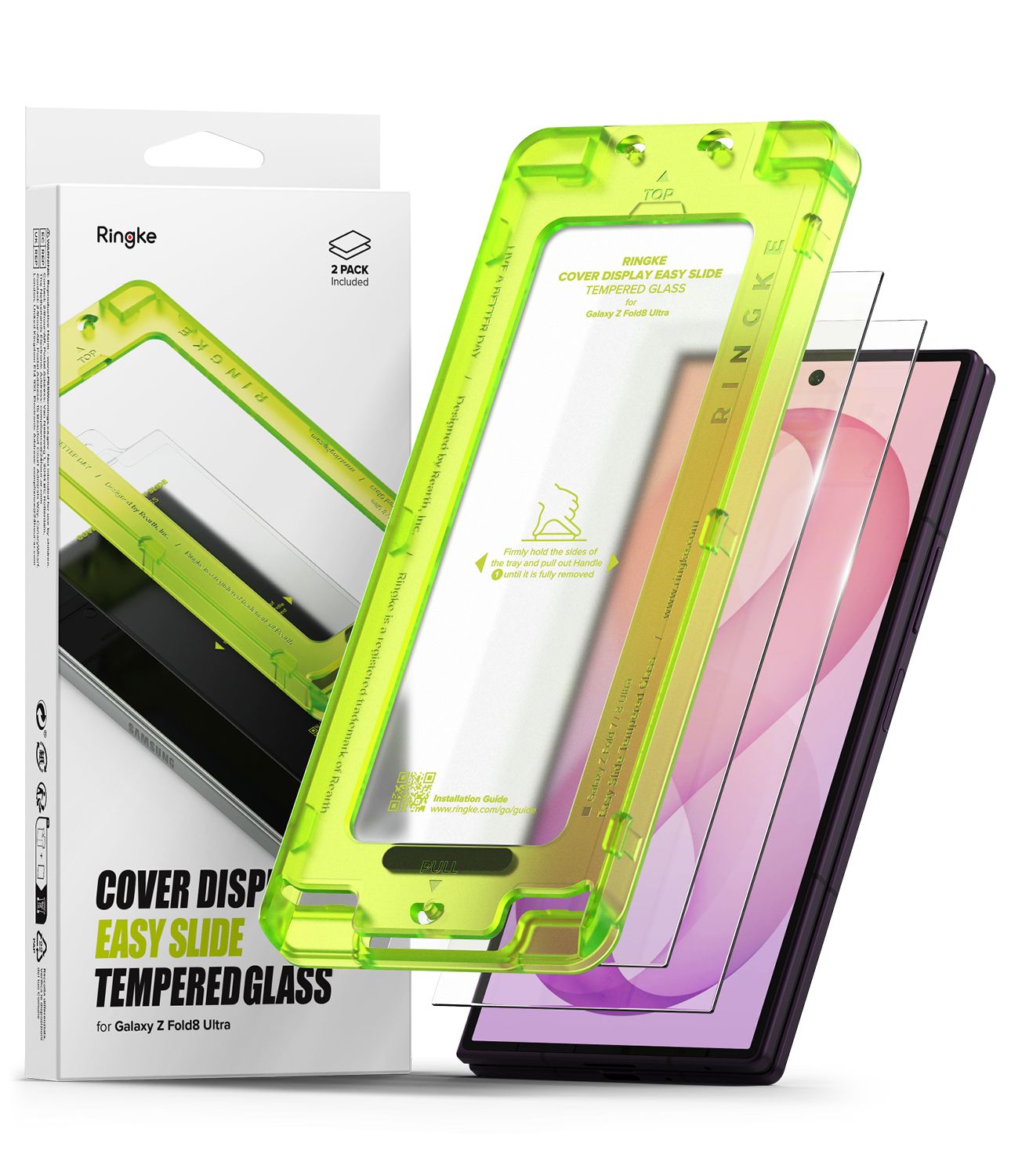 Easy Slide Tempered Glass (2 Pack) Cover Display Screen Protector for Galaxy Z Fold8 Ultra Easy Slide Tempered Glass (2 Pack) Cover Display Screen Protector for Galaxy Z Fold8 Ultra
