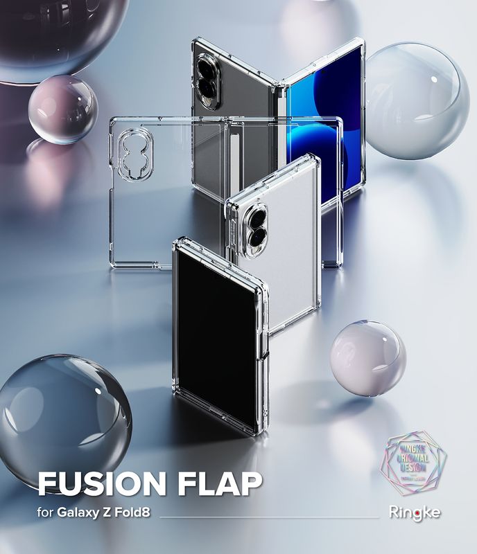 Fusion Flap for Galaxy Z Fold8 Military-Grade Slim Protective Case - Clear