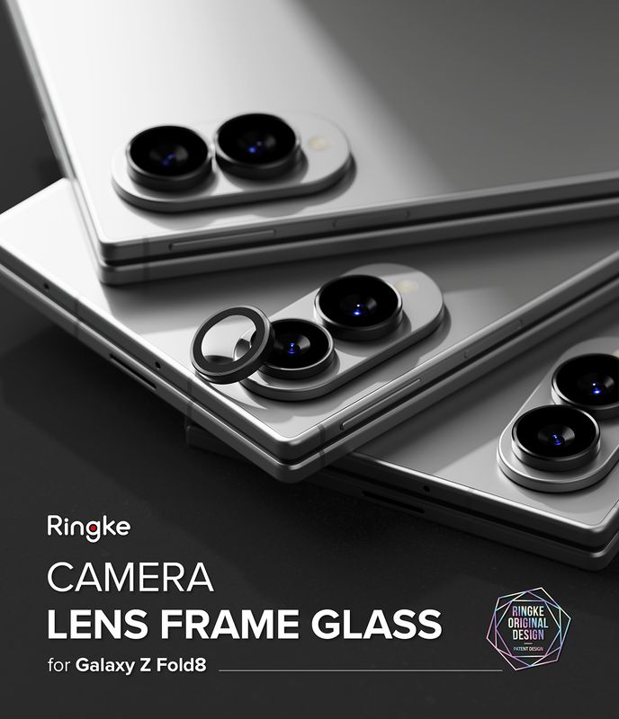 Camera Lens Protectors with Aluminium Alloy Frames for Galaxy Z Fold8 (Set) - Black - 2 Pack