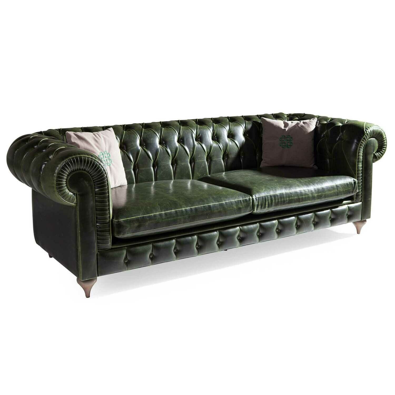 Chesterfield Sofa Barock 3Sitzer Grün