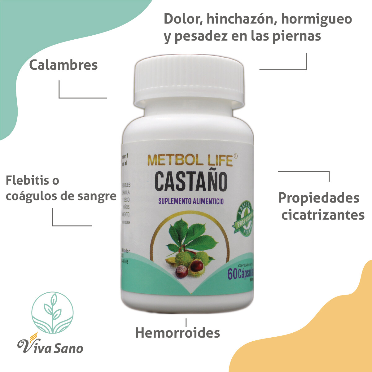 Castaño de Indias 60 cápsulas 500mg c/u