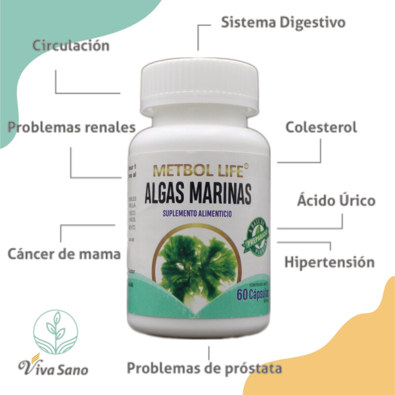 Algas Marinas 60 Cápsulas 500mg c/u