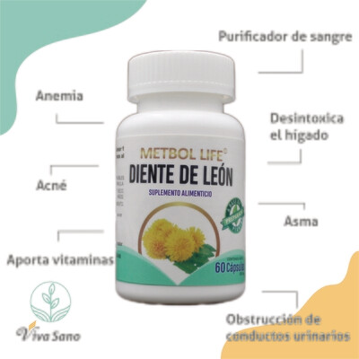 Diente de León 60 cápsulas 500mg c/u