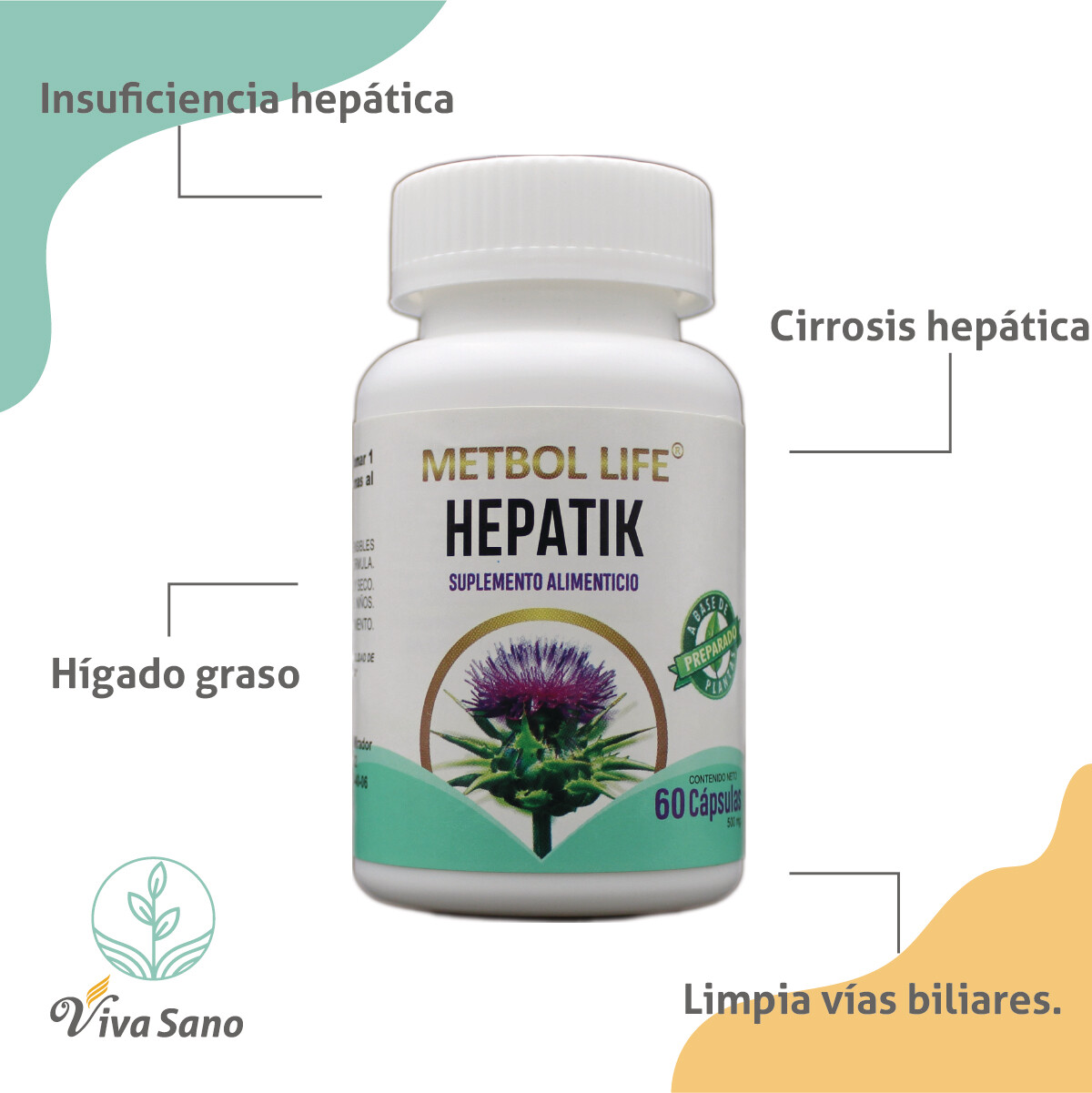 Hepatik 60 cápsulas 500mg c/u