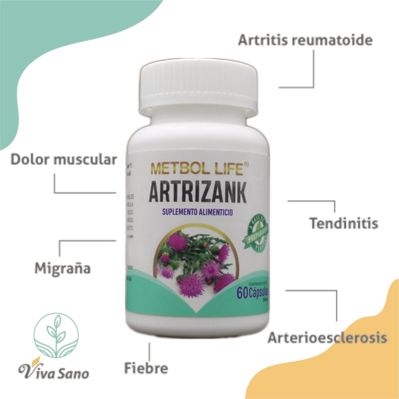 Artrizank 60 cápsulas de 500mg c/u