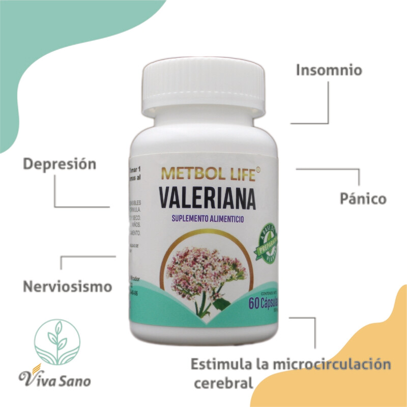 Valeriana 60 cápsulas de 500 mg c/u