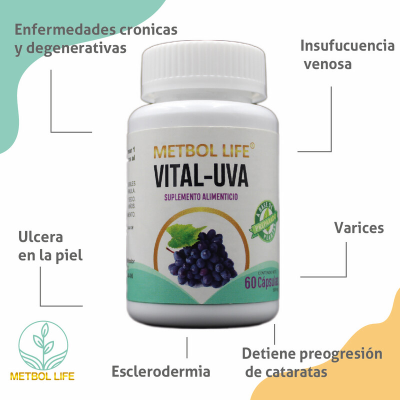 Vital-Uva 60 cápsulas 500mg c/u