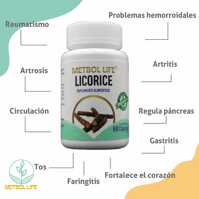 Licorice 60 Cápsulas de 500mg c/u