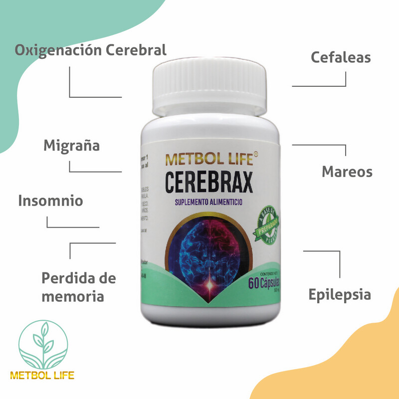Cerebrax 60 cápsulas 500mg c/u