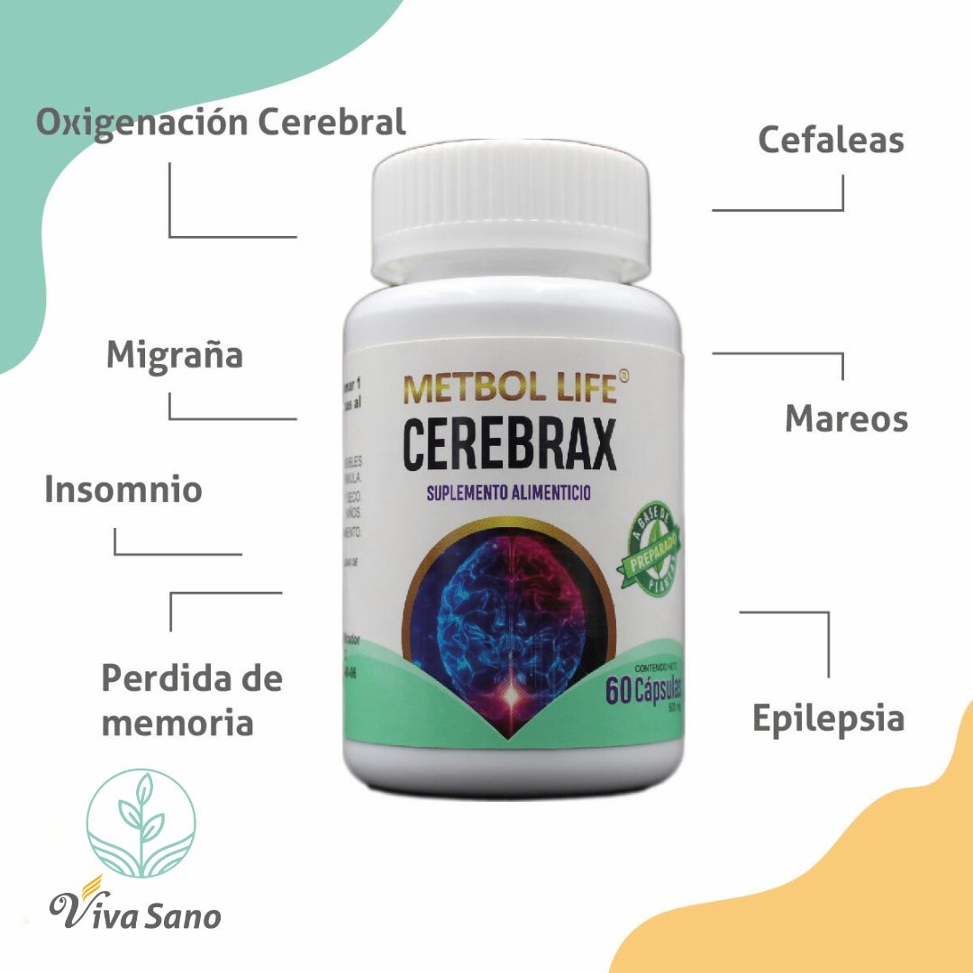 Cerebrax 60 cápsulas 500mg c/u