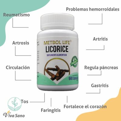 Licorice 60 Cápsulas de 500mg c/u