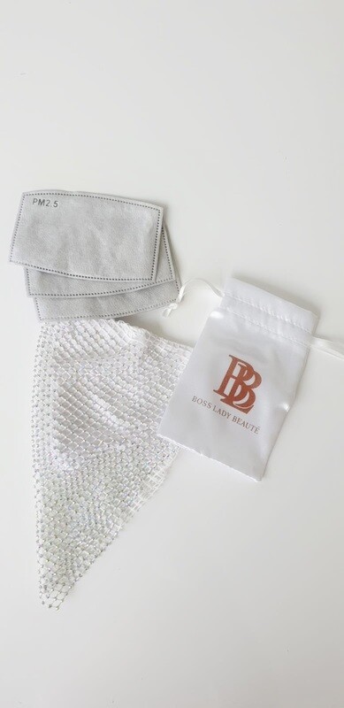 White Rhinestone Mask