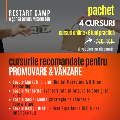 Pachet PROMOVARE SI VANZARE - 4 cursuri recomandate Pachet PROMOVARE SI VANZARE - 4 cursuri recomandate