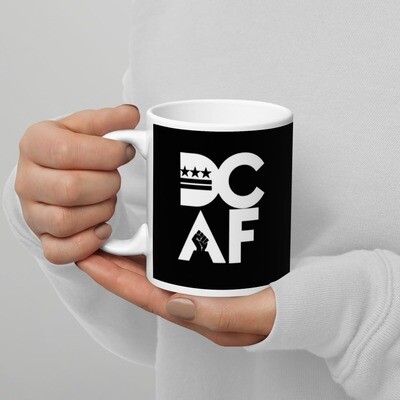 DCAF FIST glossy mug (White on Black)