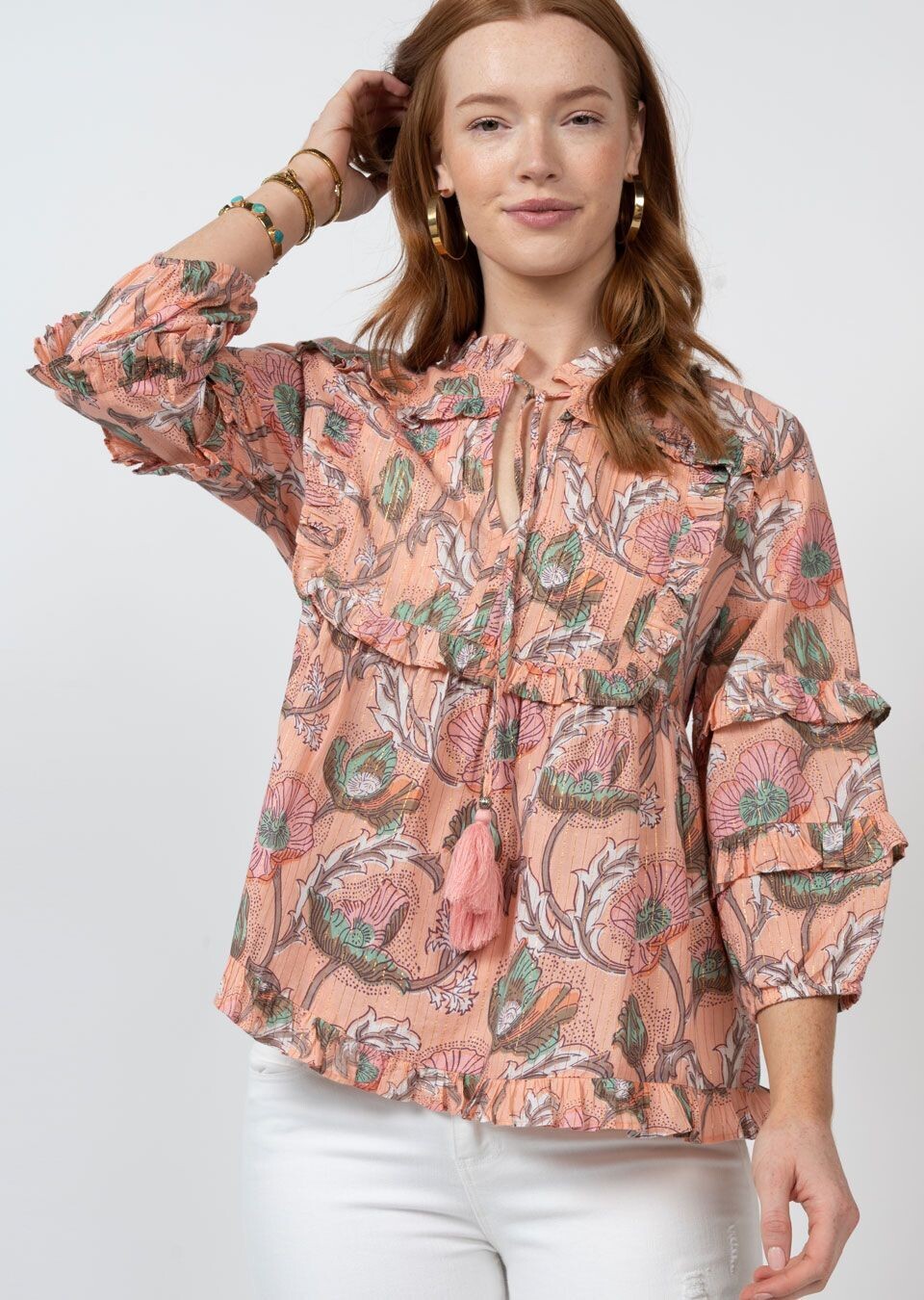 Ivy Jane Ruffles have Ridges Top in Grey