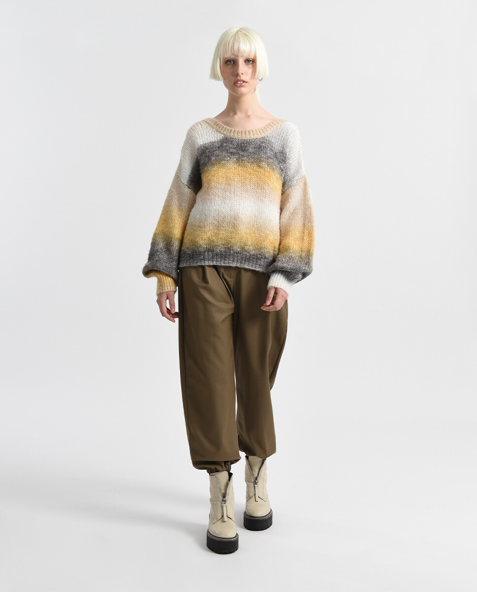 Molly Bracken Knitted Sweater in Ombre Camel