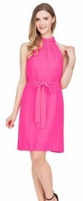 Jade Halter Dress in Hot Pink