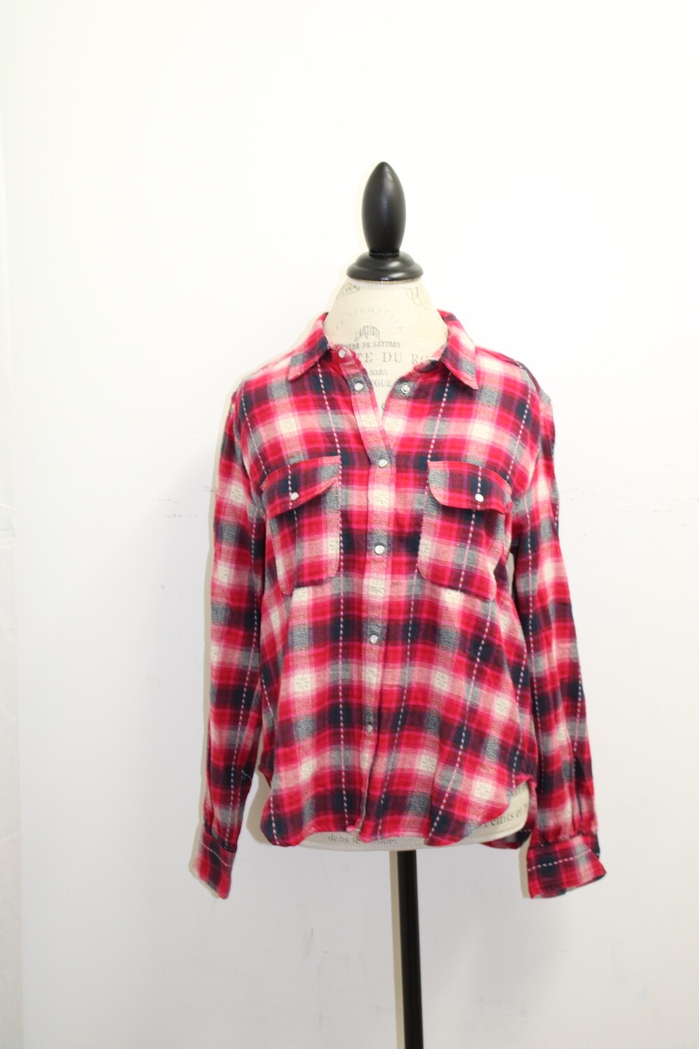 Dylan Harper Plaid Shirt in Hot Pink