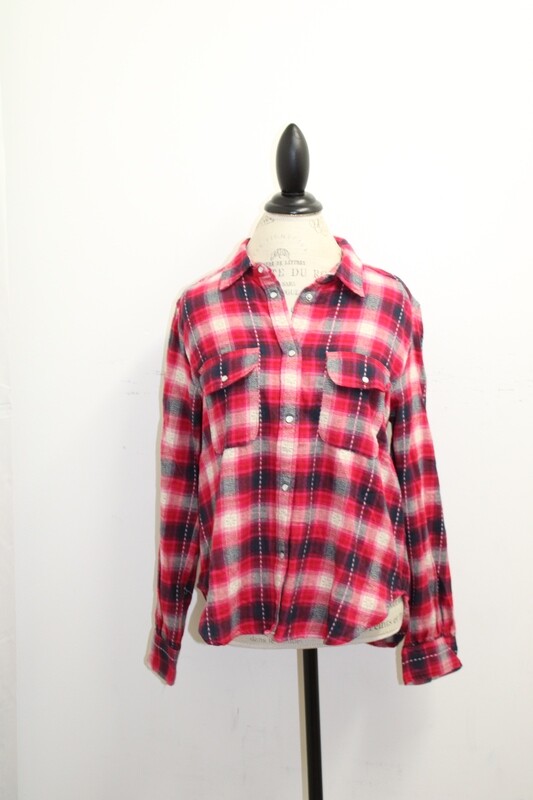 Dylan Harper Plaid Shirt in Hot Pink