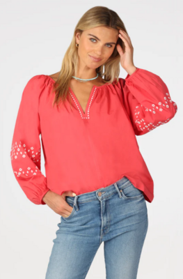 Dylan Amie Blouse in Red