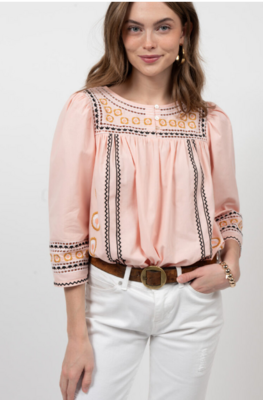 Ivy Jane Petals and Pearls Top in Blush