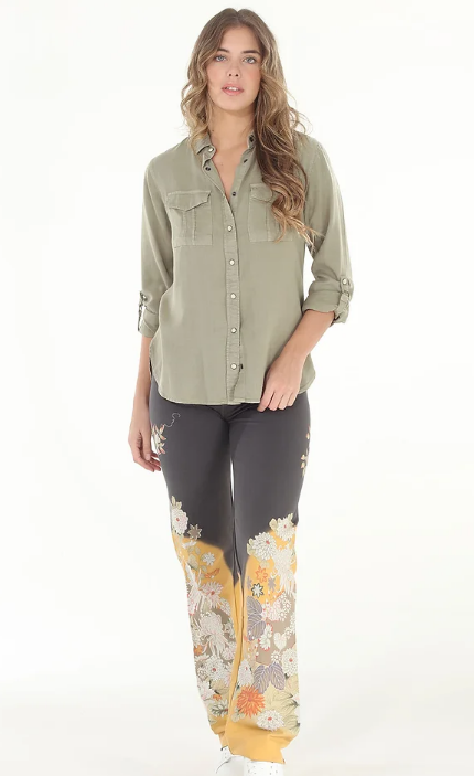 Paparazzi Chrysanthemum Print F/T Pant