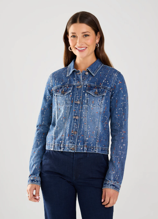 FDJ Metallic  Jean Jacket in Medium Wash