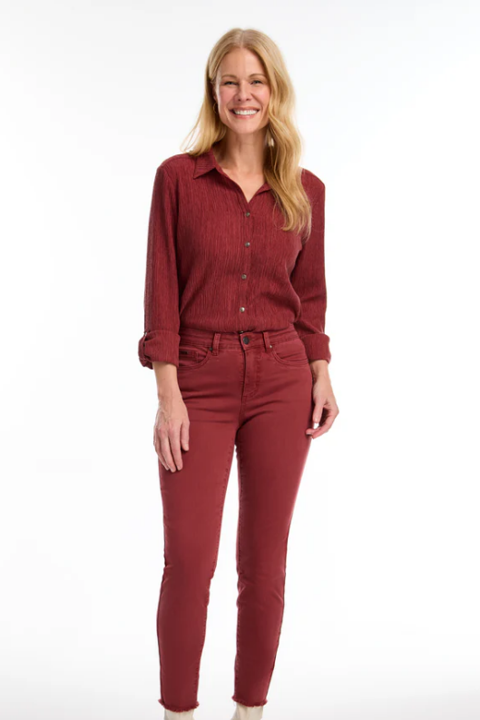 FDJ Rust Tencel Crinkle Shirt