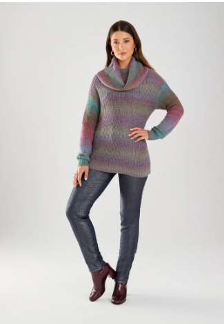 FDJ Cowl Neck Spacedye Sweater in Cool