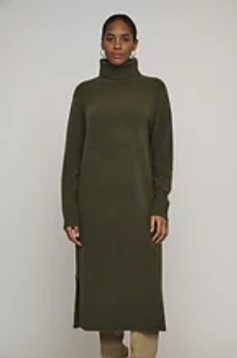 Rino &amp; Pelle Tenzil Turtleneck Dress in Hunter