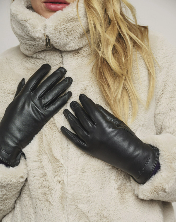 Rino &amp; Pelle Jazmijn Leather Gloves- Black