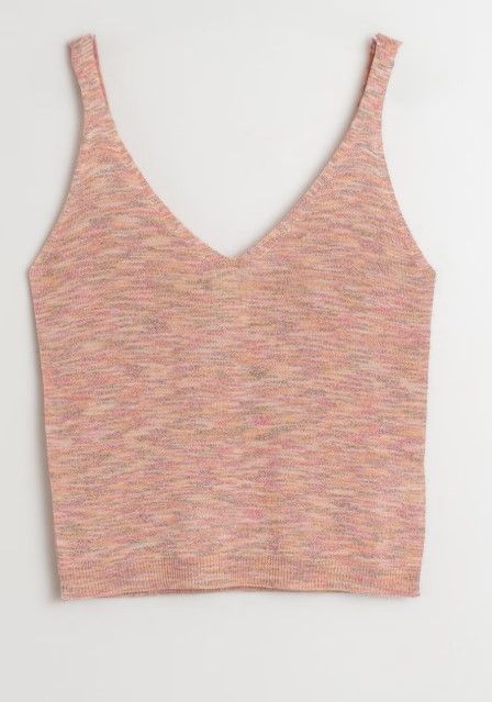 Indi &amp; Cold Melange Knit Tank Top in Melocoton