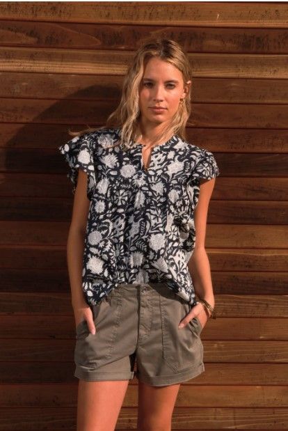 Dylan Magnolia Top in Black