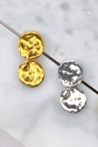 Julio Designs hammered disk earrings