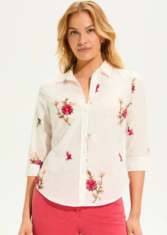 FDJ Classic White Shirt w/Embroidery