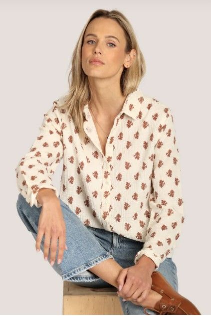 Dylan Mackenzie Button-up in Natural/Brown