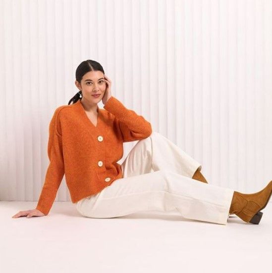 Foil Lovep-ol Cardigan in Satsuma