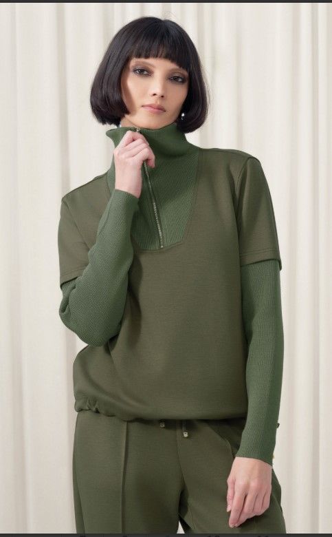 Elena Wang Pullover Knit in Khaki