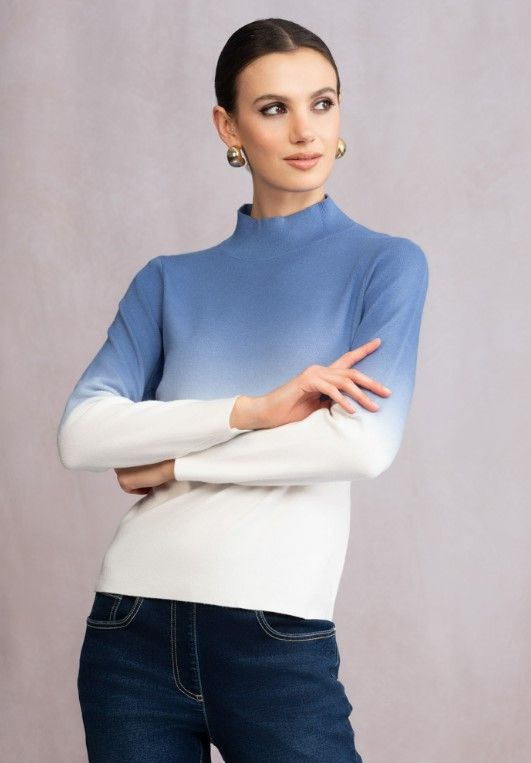Elena Wang Sweater in Blue Combo