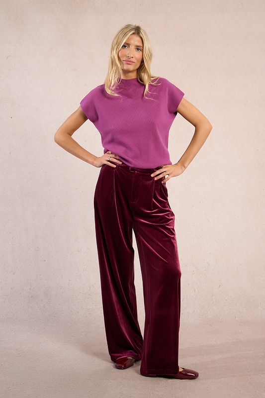 Molly Bracken Ladies Knitted Sweater in Purp Boug