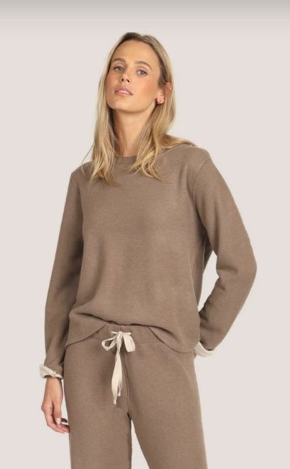 Dylan Dream Sweatshirt Raw Edge in Brown