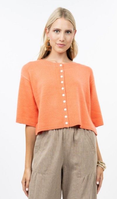 Ivy Jane Cardigan Sweater in Tangerine