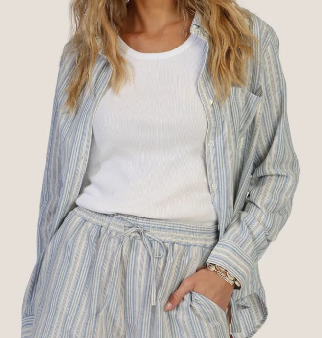 Dylan James Stripe Shirt in Denim
