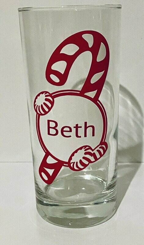 Candy Cane Glass Label