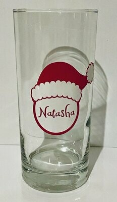 Santa Hat Glass Label
