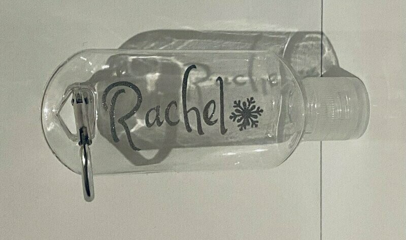 Festive hand sanitiser bottle label