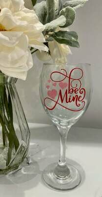 Be Mine Valentine Glass Label/Decal
