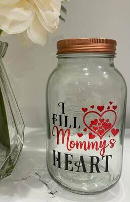 I Fill Mommy's Heart Valentines Vinyl Label/ Decal