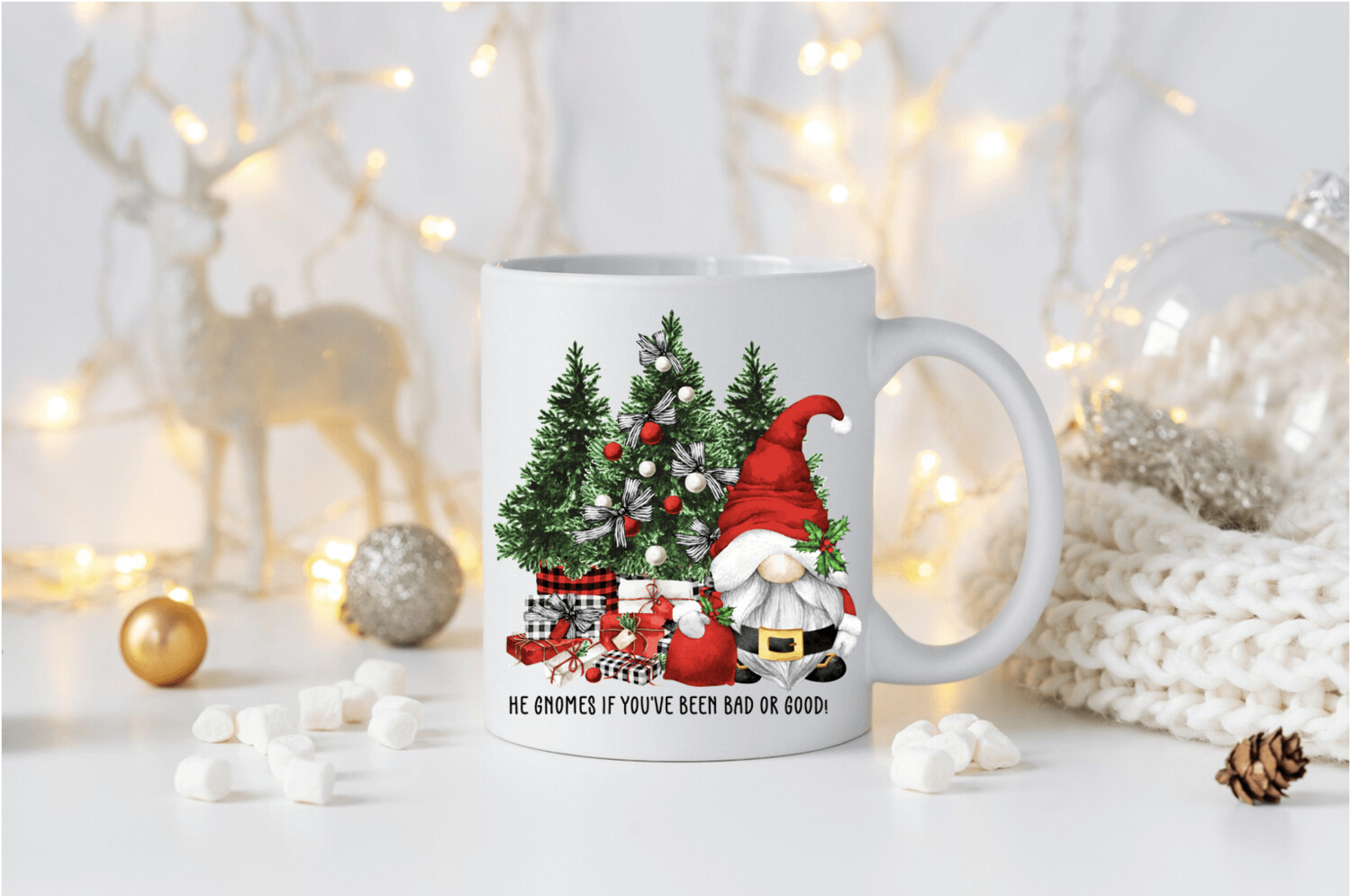 He Gnome if you've been Bad or Good Christmas Mug