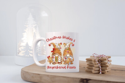 Christmas Wishes & Gingerbread Kisses Gnome Christmas Mug